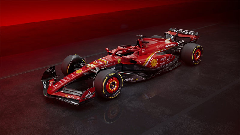 法拉利F1车队新赛季赛车SF-24。