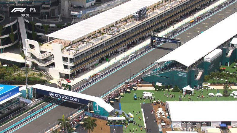 迈阿密F1大奖赛一练开始。